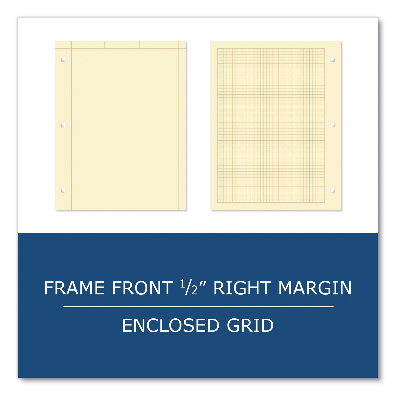 Roaring Spring® Covered Engineering Pad, 5 sq/in Quadrille Rule, 80 Buff 8.5 x 11 Sheets, 24/Carton