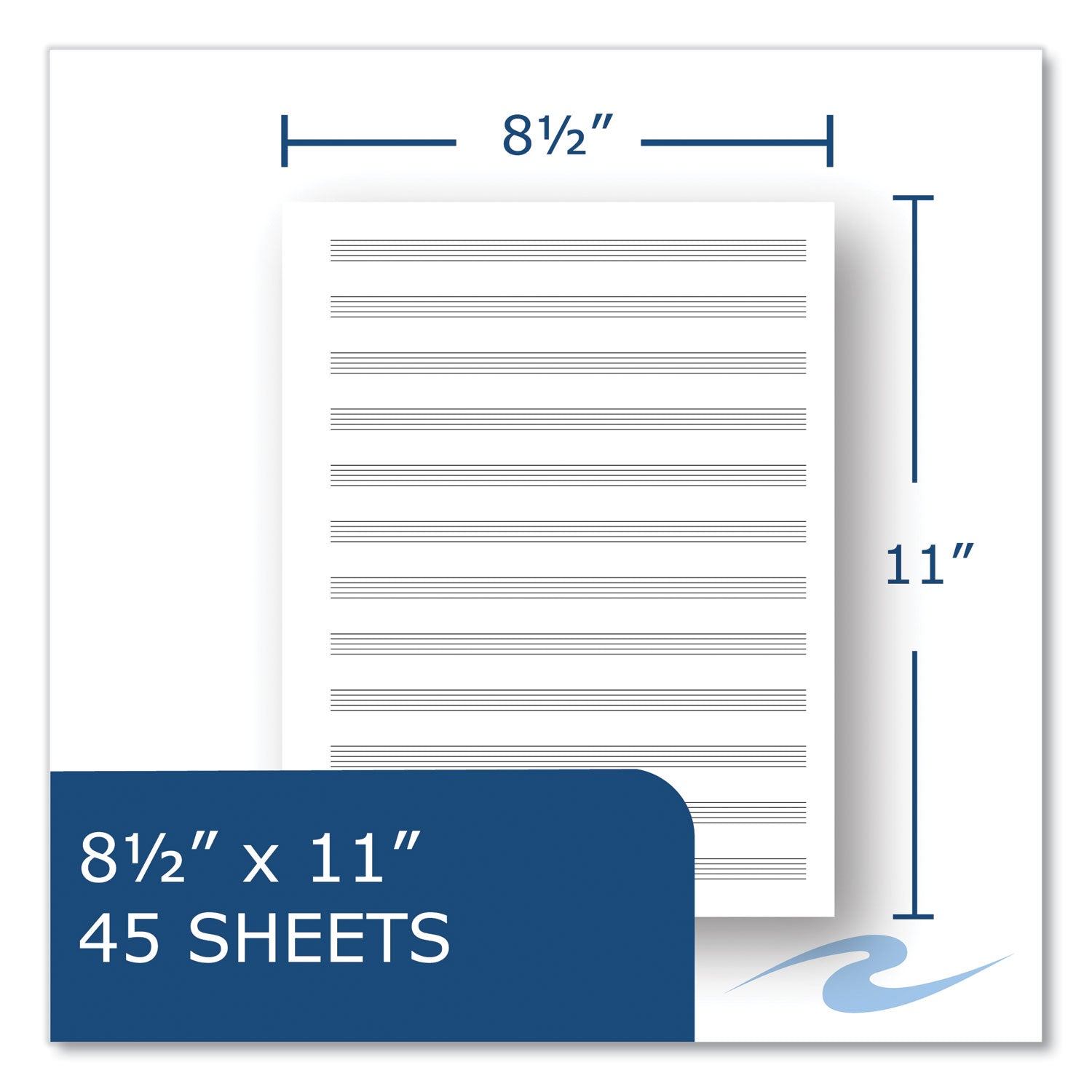 Roaring Spring® Music Notebook, Music Transcription Format, White Cover, (32) 11 x 8.5 Sheets, 24/Carton