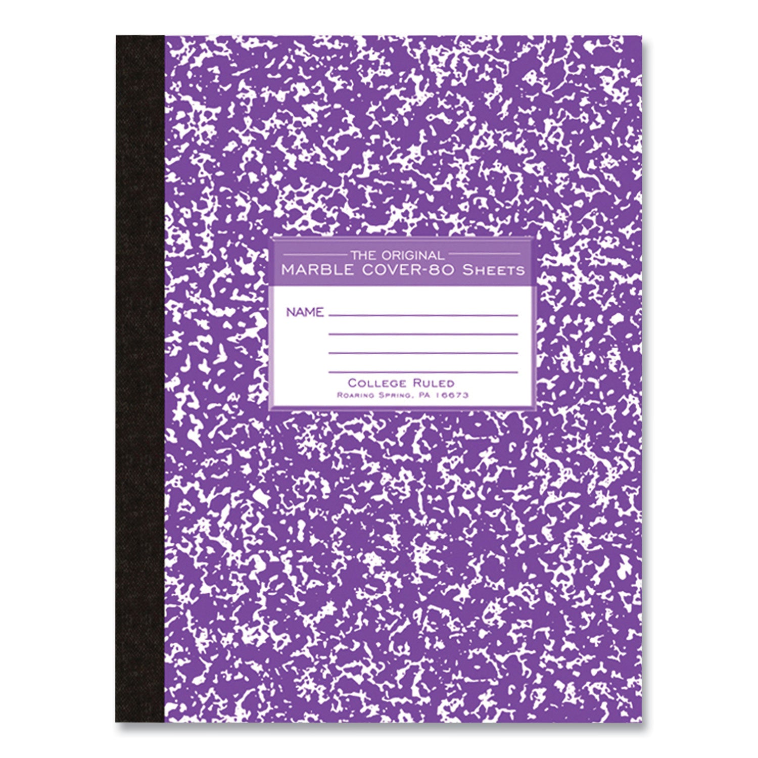 Roaring Spring® Flexible Cover Marble Composition Book, Med/College Rule, Assorted Cover, (80) 10.25 x 7.88 Sheets, 48/Carton