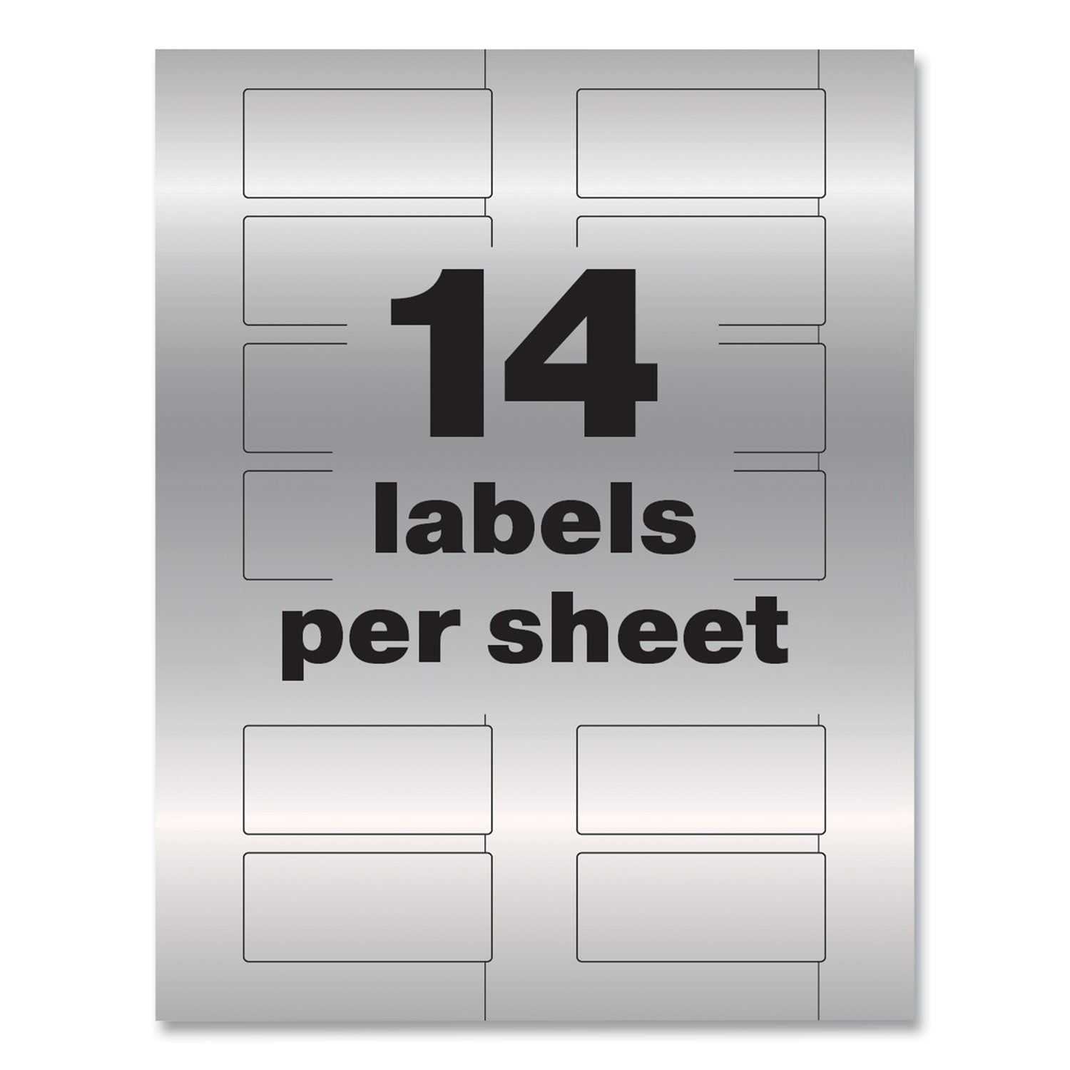 Avery® PermaTrack Metallic Asset Tag Labels, Laser Printers, 1.25 x 2.75, Silver, 14/Sheet, 8 Sheets/Pack