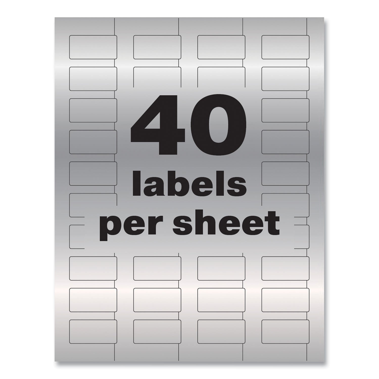 Avery® PermaTrack Metallic Asset Tag Labels, Laser Printers, 0.75 x 1.5, Metallic Silver, 40/Sheet, 8 Sheets/Pack