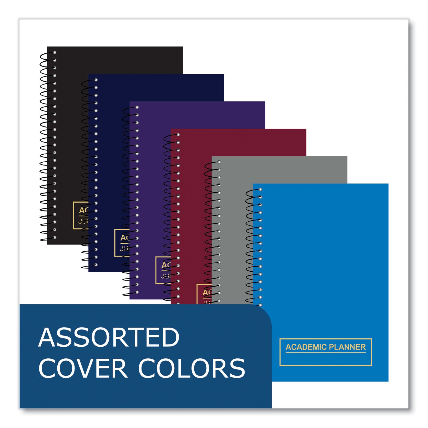 Roaring Spring® Wirebound Academic Weekly Planner, Assorted Cover Colors, 8 x 5.5, 14-Month (July - August) 2023-2024, 28/Carton