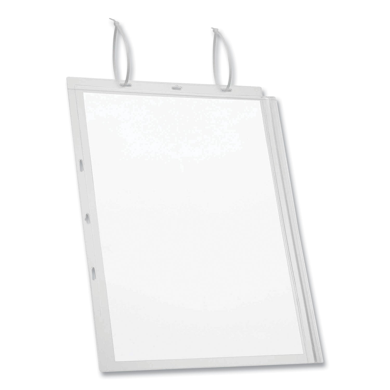 Durable® Water-Resistant Sign Holder Pockets with Cable Ties, 11 x 17, Clear Frame, 5/Pack