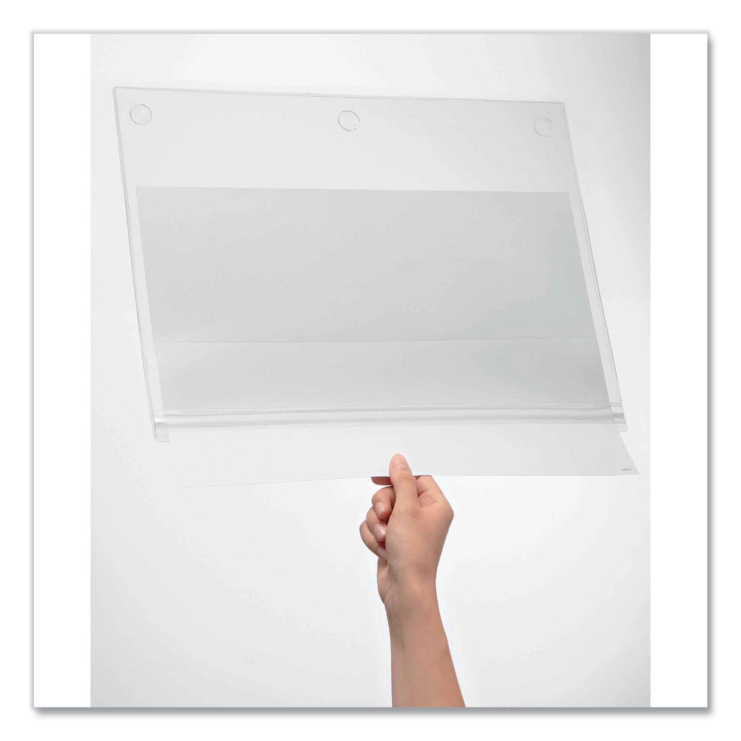 Durable® Self-Adhesive Water-Resistant Sign Holder, 11 x 17, Clear Frame, 5/Pack