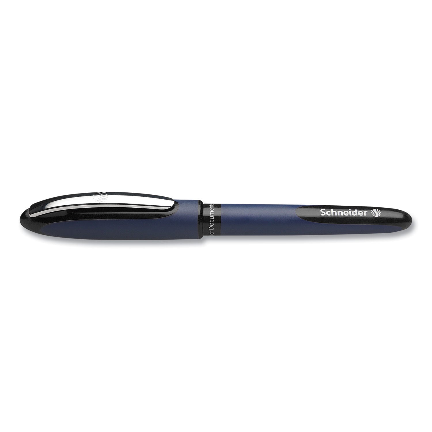 Schneider® One Business Rollerball Pen, Stick, Fine 0.6 mm, Black Ink, Dark Blue/Black Barrel, 10/Box