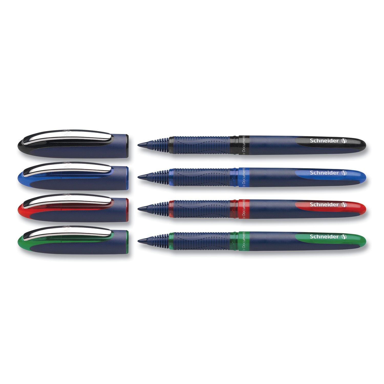 One Business Rollerball Pen, Stick, Fine 0.6 mm, Assorted Ink and Barrel Colors, 4/Pack