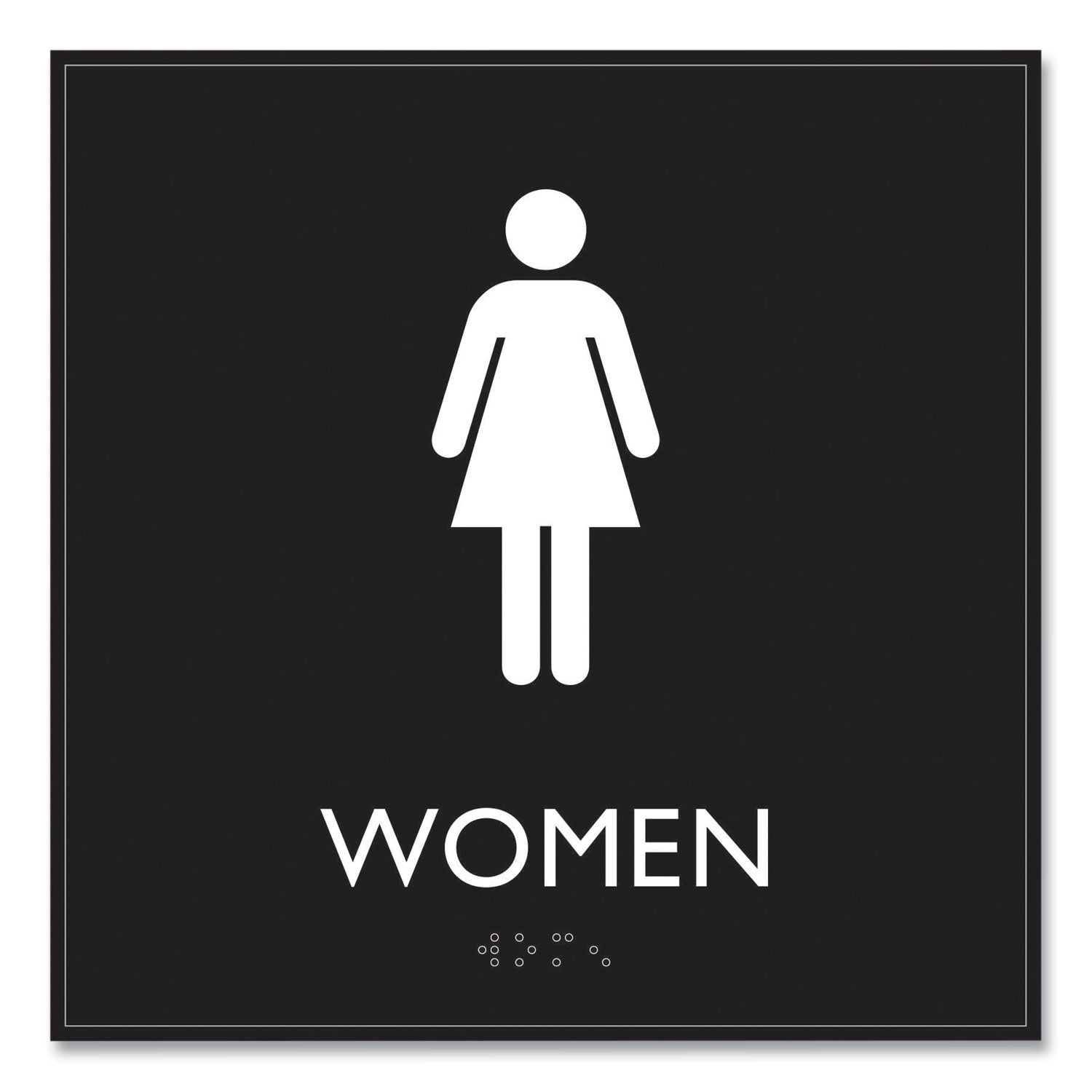 Headline® Sign ADA Sign, Women, Plastic, 8 x 8, Clear/White