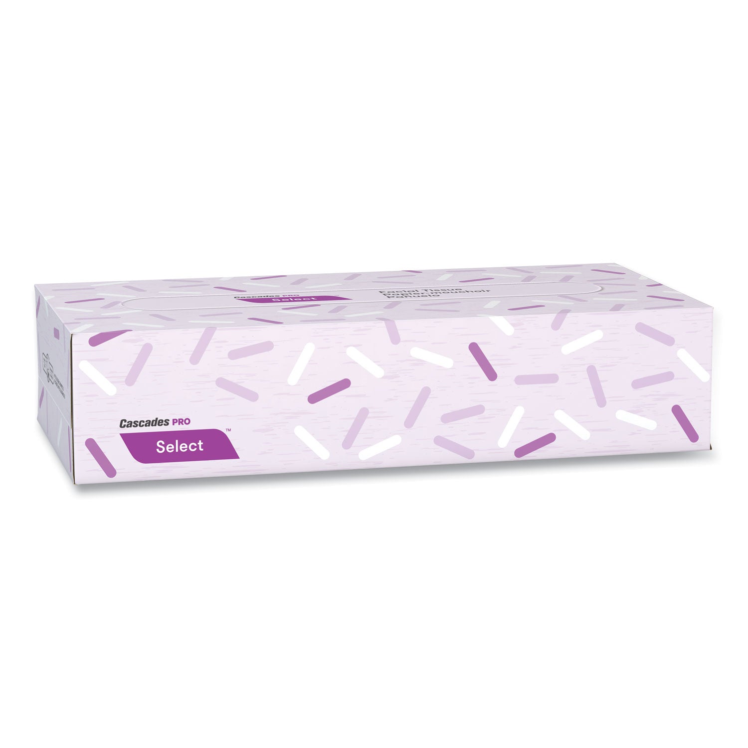 Cascades PRO Select Flat Box Facial Tissue, 2-Ply, White, 100 Sheets/Box, 30 Boxes/Carton