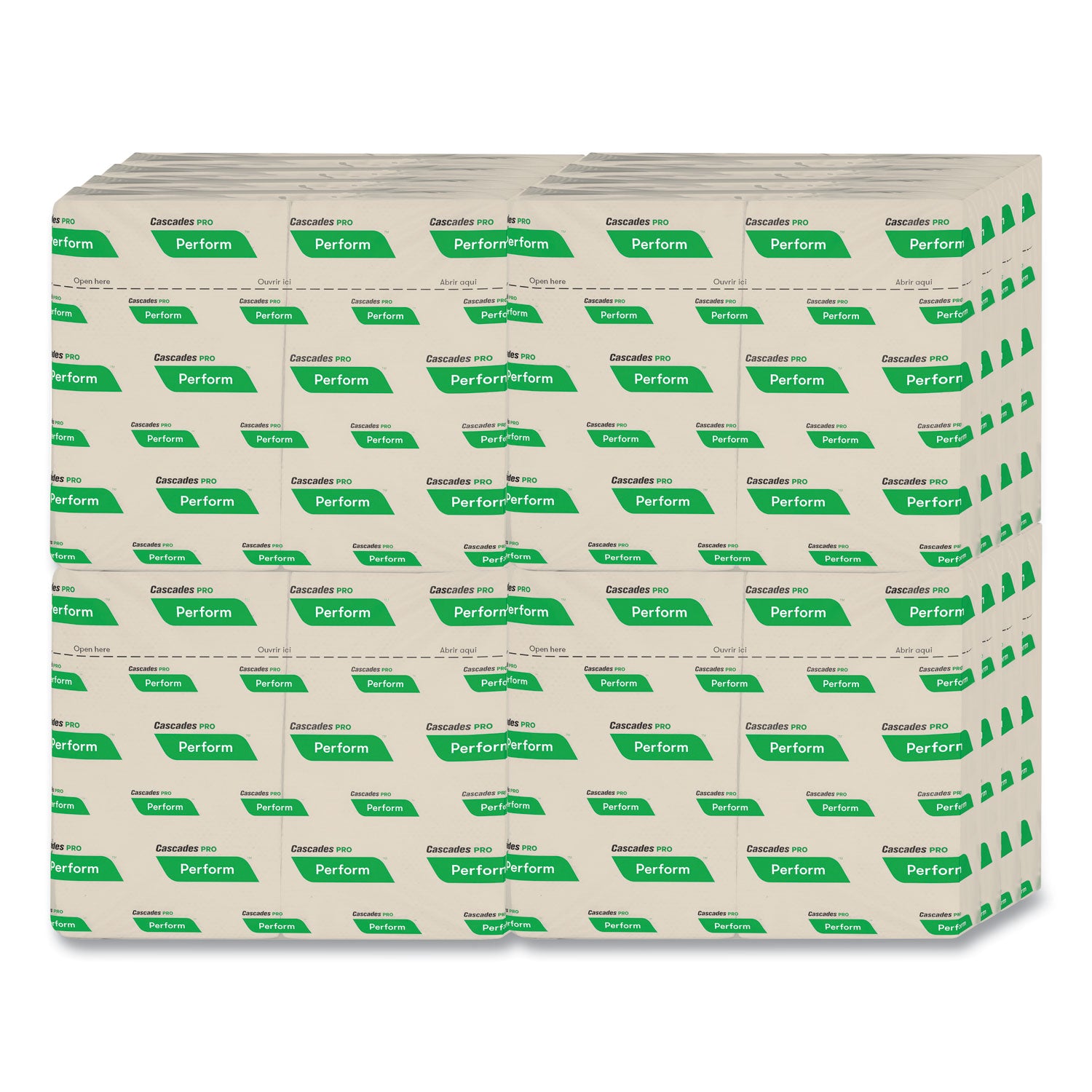 Cascades PRO Perform Interfold Napkins, 1-Ply, 6.5 x 4.25, Natural, 376/Pack, 16 Packs/Carton