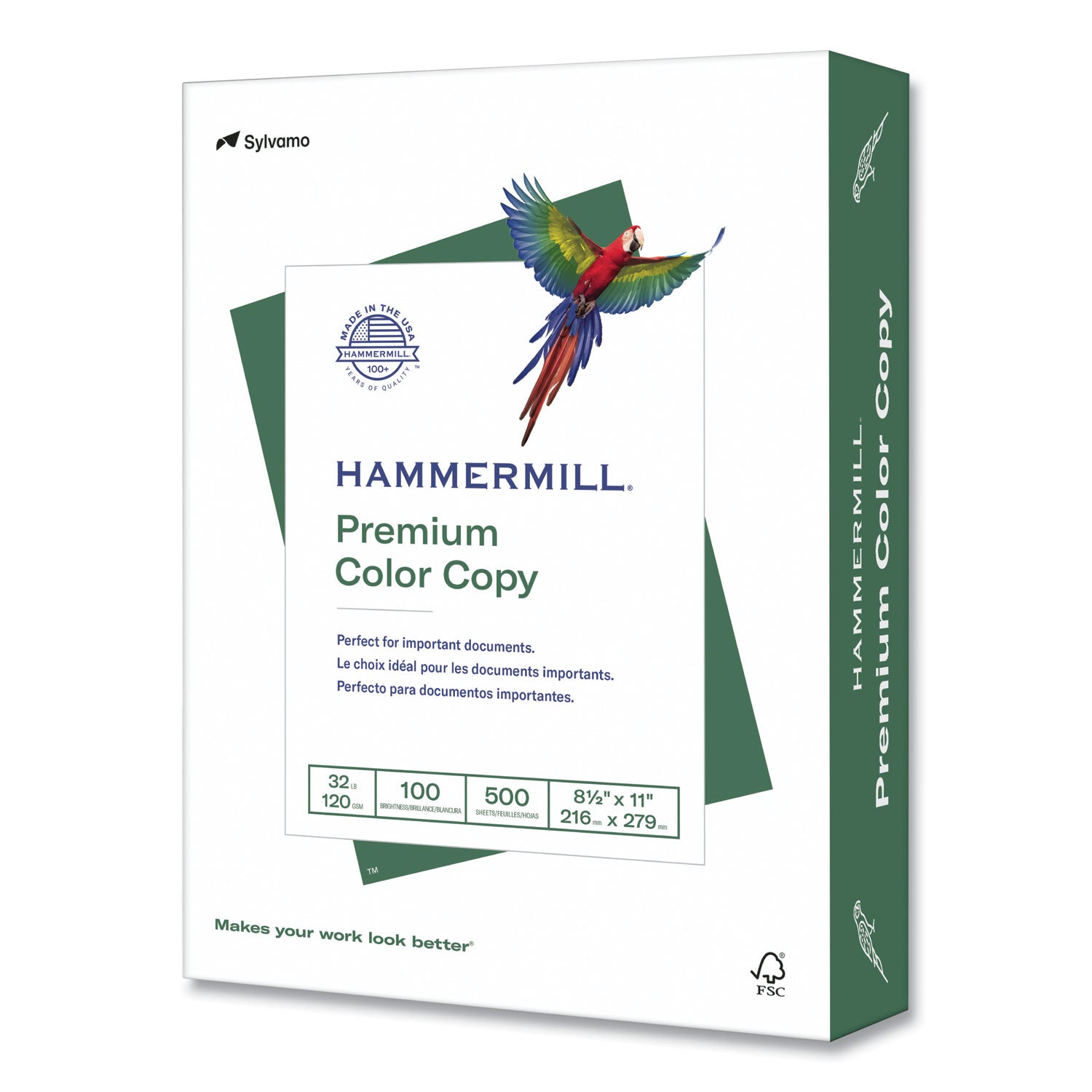 Hammermill® Premium Color Copy Print Paper, 100 Bright, 32 lb, 8.5 x 11, Photo White, 500/Ream, 8 Reams/Carton, 32 Cartons/Pallet