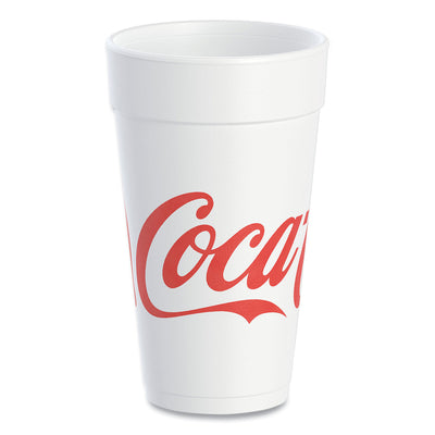 Coca-Cola Foam Cups, Foam, 20 oz, White/Red, 25/Bag, 20 Bags/Carton Flipcost Flipcost