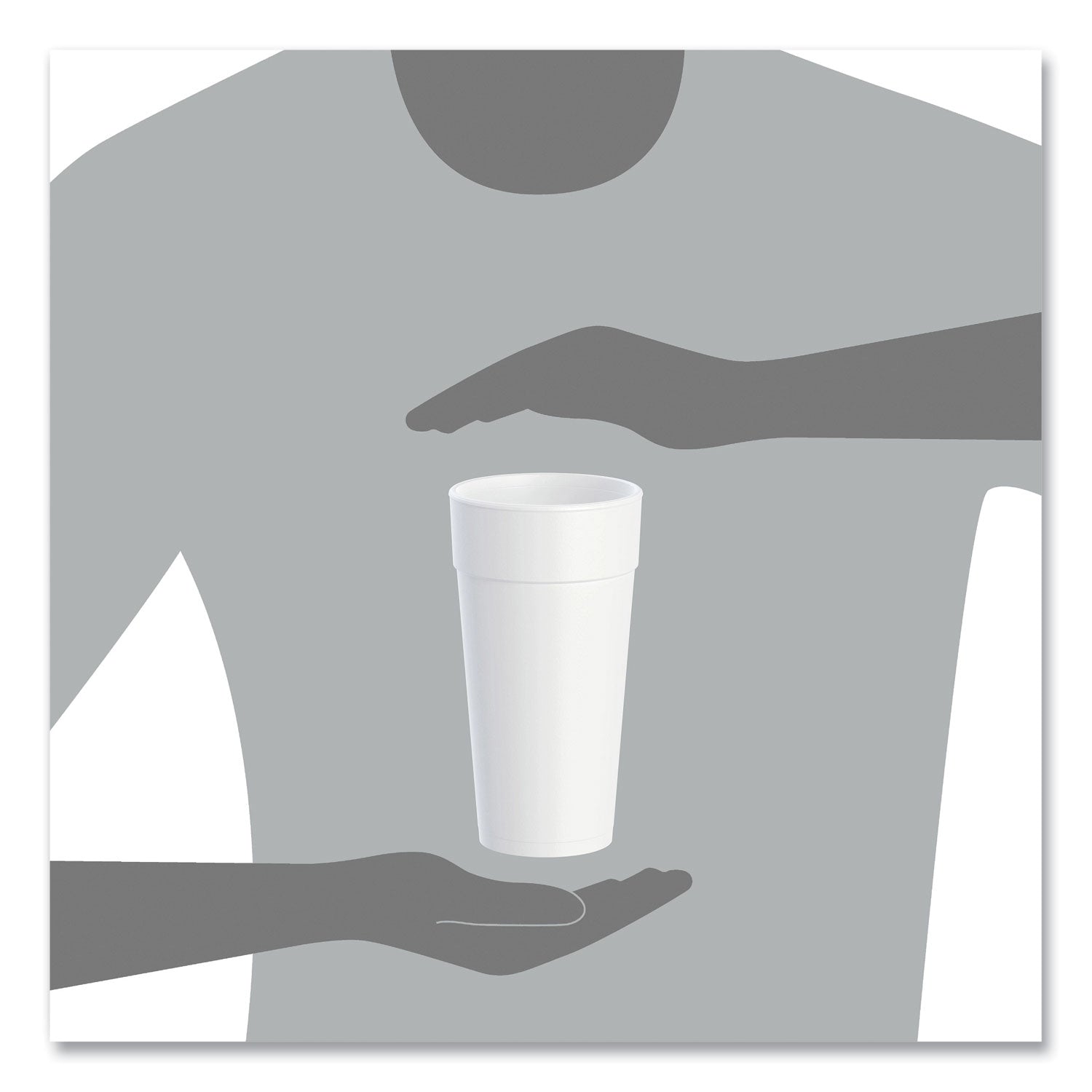 Dart® Foam Drink Cups, Hot/Cold, 24 oz, White, 25/Bag, 20 Bags/Carton