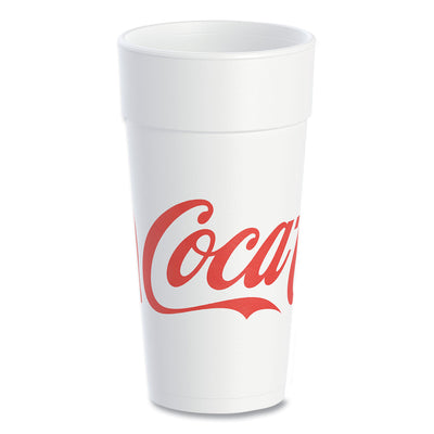 Coca-Cola Foam Cups, 24 oz, White/Red, 20/Bag, 25 Bags/Carton Flipcost Flipcost