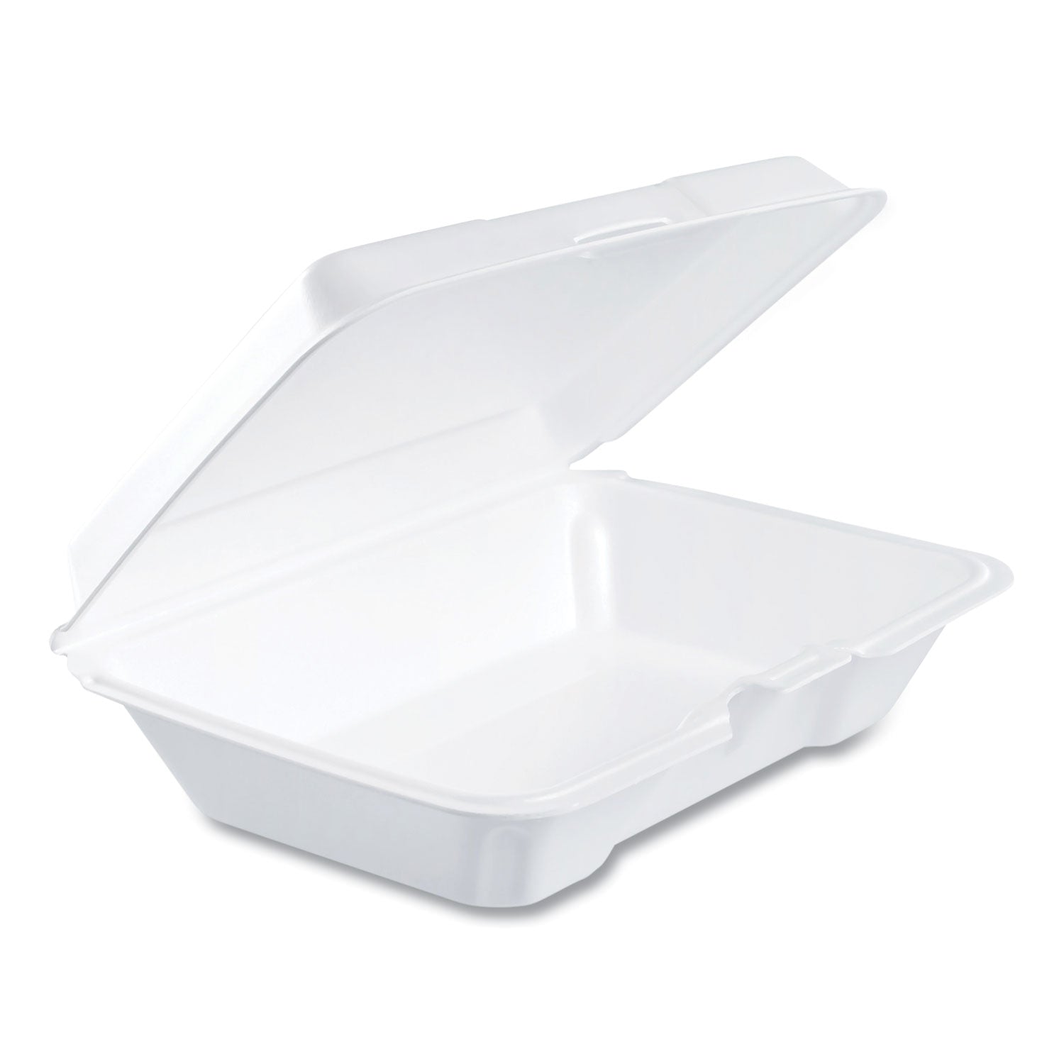 Foam Hinged Lid Containers, 6.4 x 9.3 x 2.6, White, 200/Carton