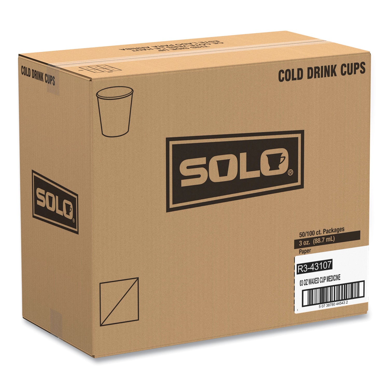 SOLO® Paper Medical and Dental Graduated Cups, ProPlanet Seal, 3 oz, White/Blue, 100/Bag, 50 Bags/Carton