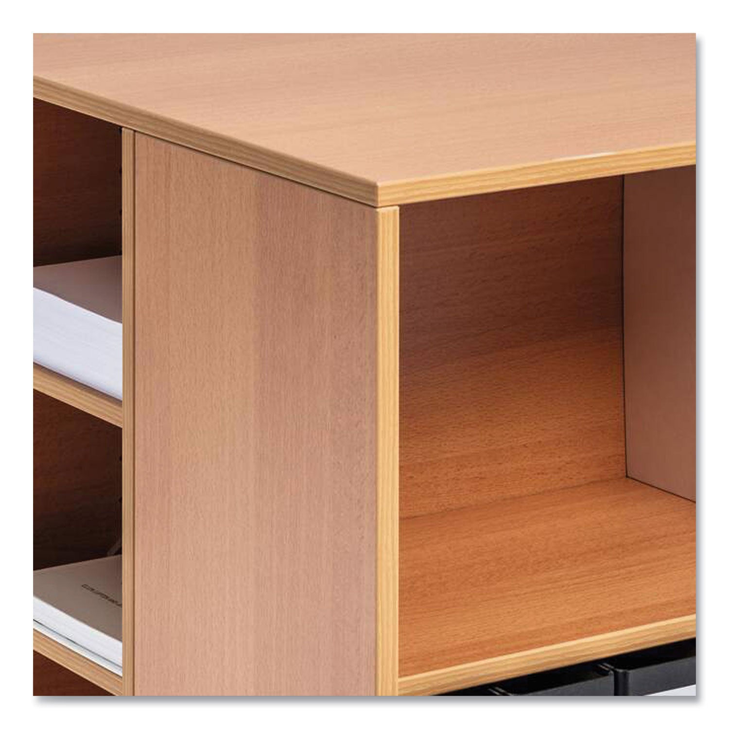 Durable® Flexible Multi-Functional Cart for Office Storage, Wood, 6 Shelves, 20.79 x 23.31 x 29.45, Beech