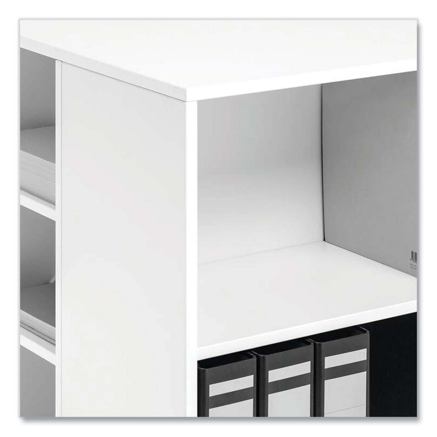 Durable® Flexible Multi-Functional Cart for Office Storage, Wood, 6 Shelves, 20.79 x 23.31 x 29.45, White