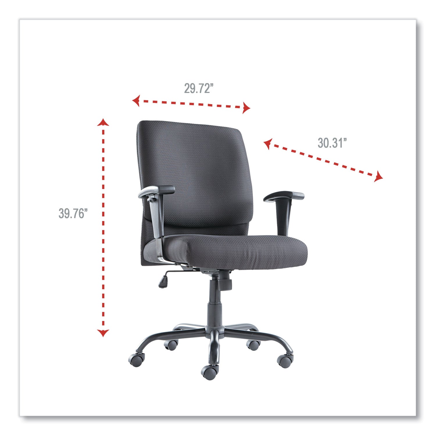 OIF Big/Tall Swivel/Tilt Mid-Back Chair, Supports Up to 450 lb, 19.29" to 23.22" Seat Height, Black