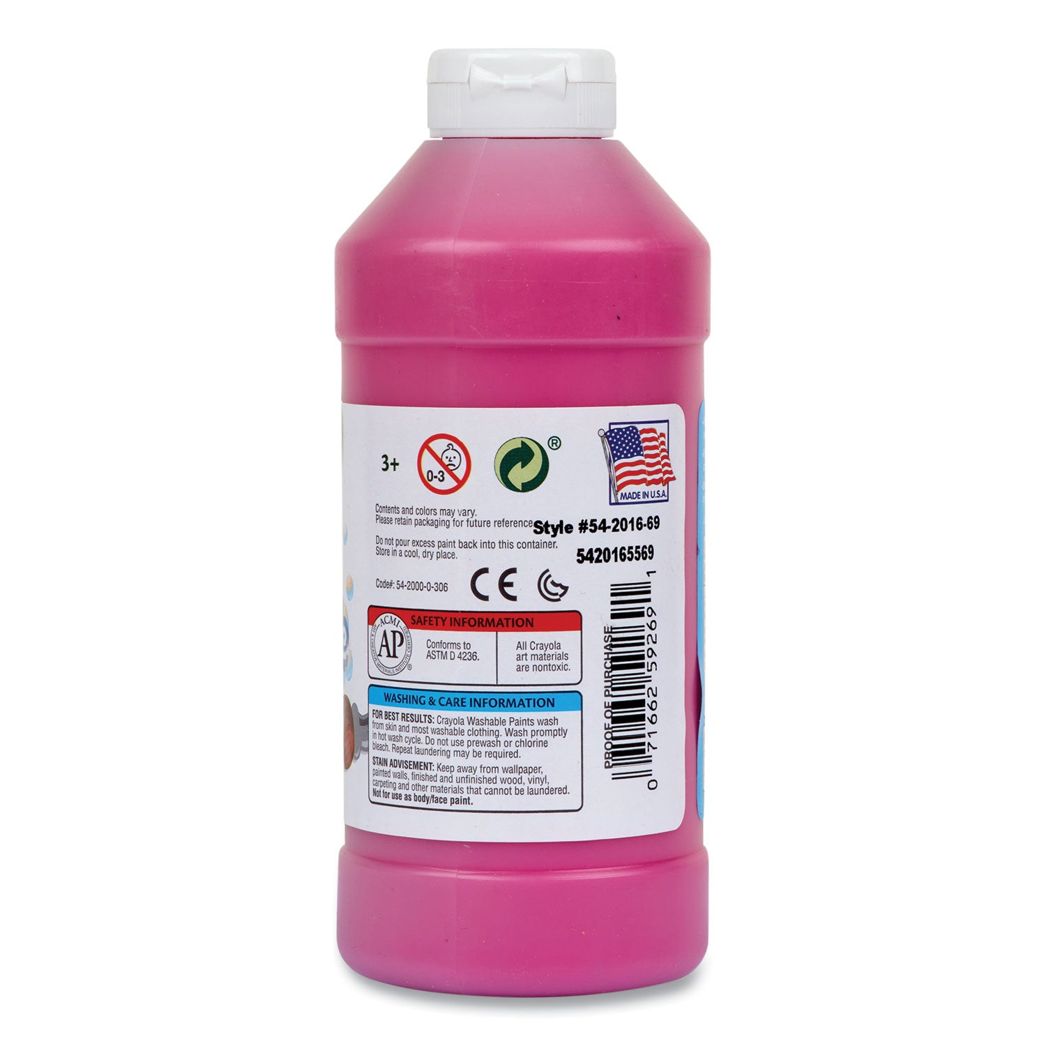 Crayola® Washable Paint, Magenta, 16 oz Bottle