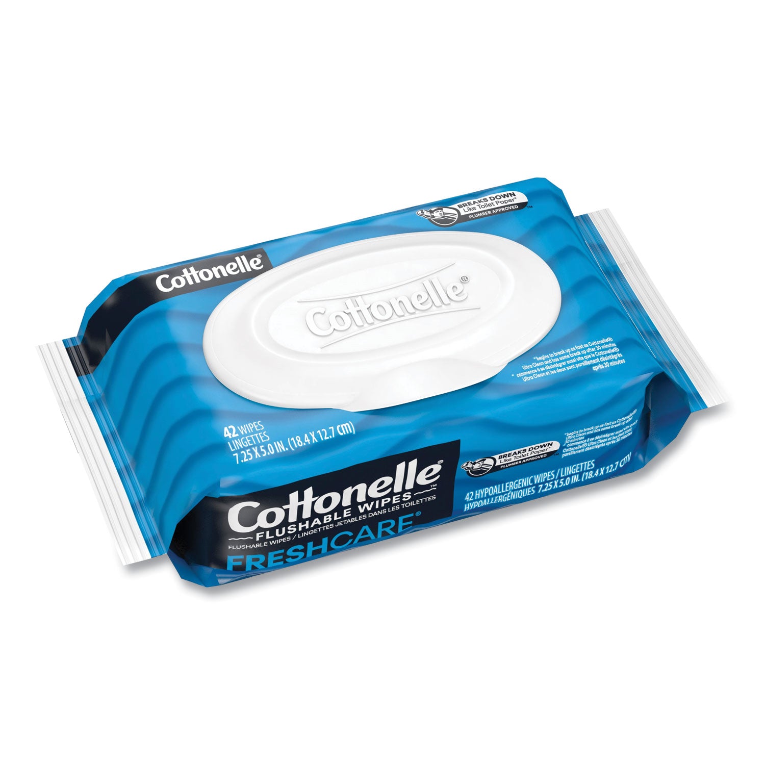 Cottonelle® Fresh Care Flushable Cleansing Cloths, 1-Ply, 3.75 x 5.5, White, 42/Pack, 12 Packs/Carton