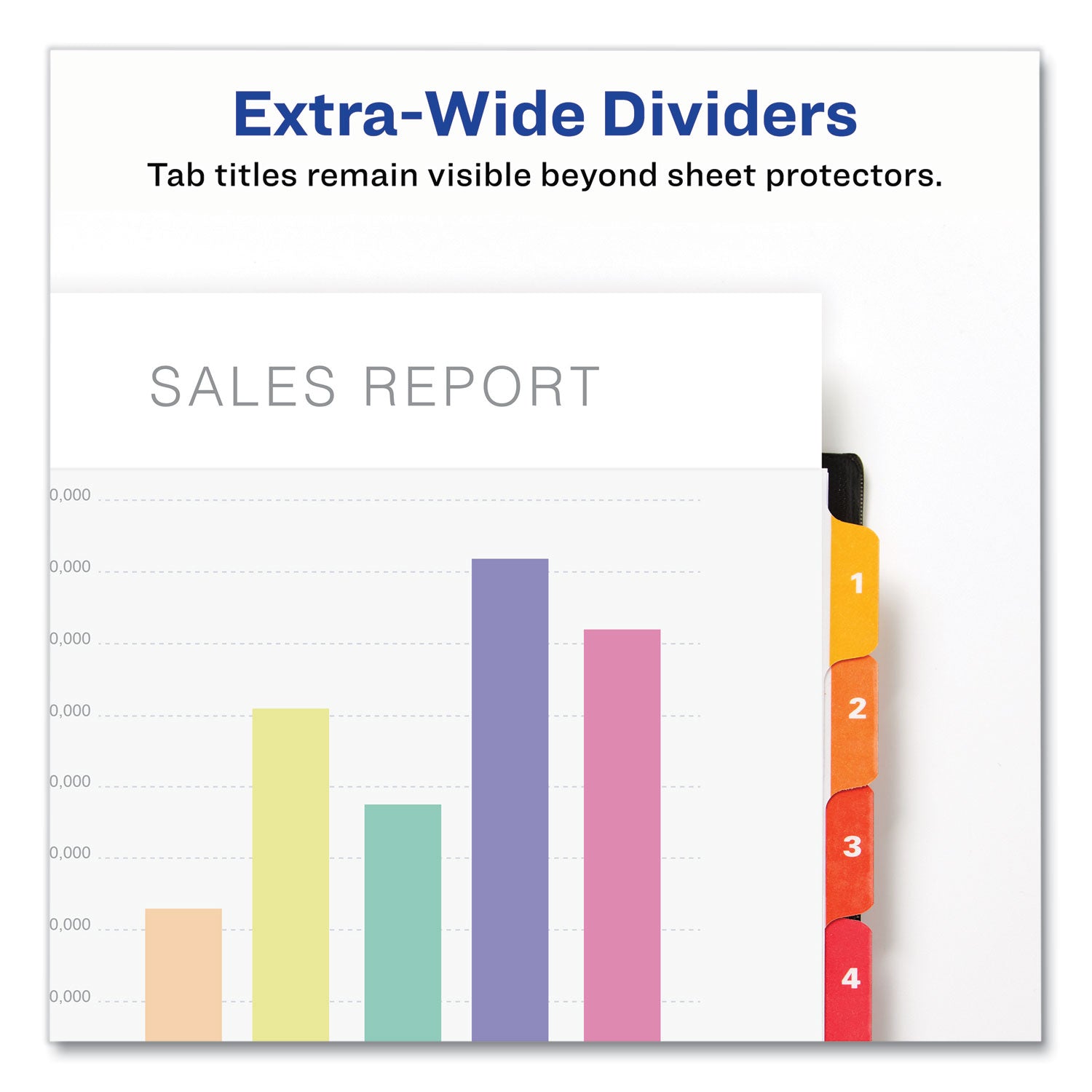 Avery® Customizable TOC Ready Index Multicolor Tab Dividers, Extra Wide Tabs, 8-Tab, 1 to 8, 11 x 9.25, White, 1 Set