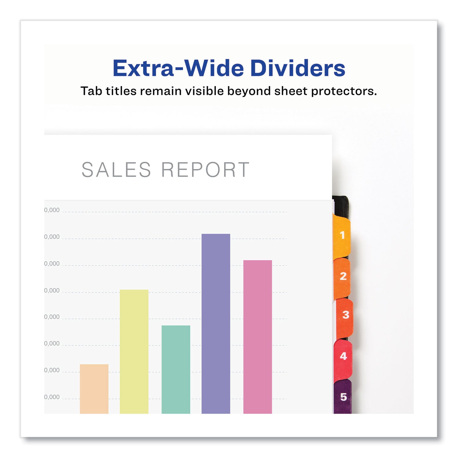 Avery® Customizable TOC Ready Index Multicolor Tab Dividers, Extra Wide Tabs, 10-Tab, 1 to 10, 11 x 9.25, White, 1 Set