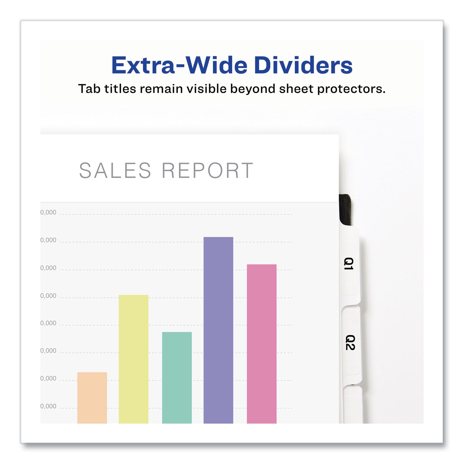 Avery® Print and Apply Index Maker Clear Label Dividers, Extra Wide Tab, 5-Tab, White Tabs, 11.25 x 9.25, White, 5 Sets