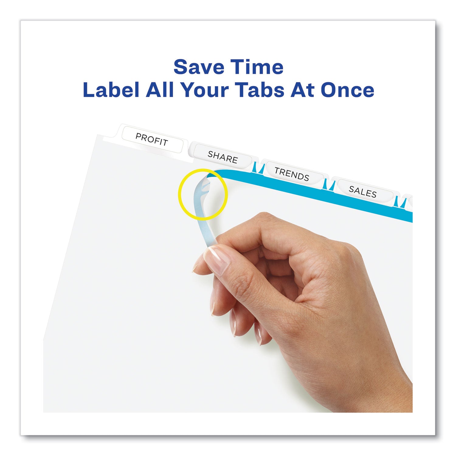 Avery® Print and Apply Index Maker Clear Label Dividers, Extra Wide Tab, 5-Tab, White Tabs, 11.25 x 9.25, White, 5 Sets