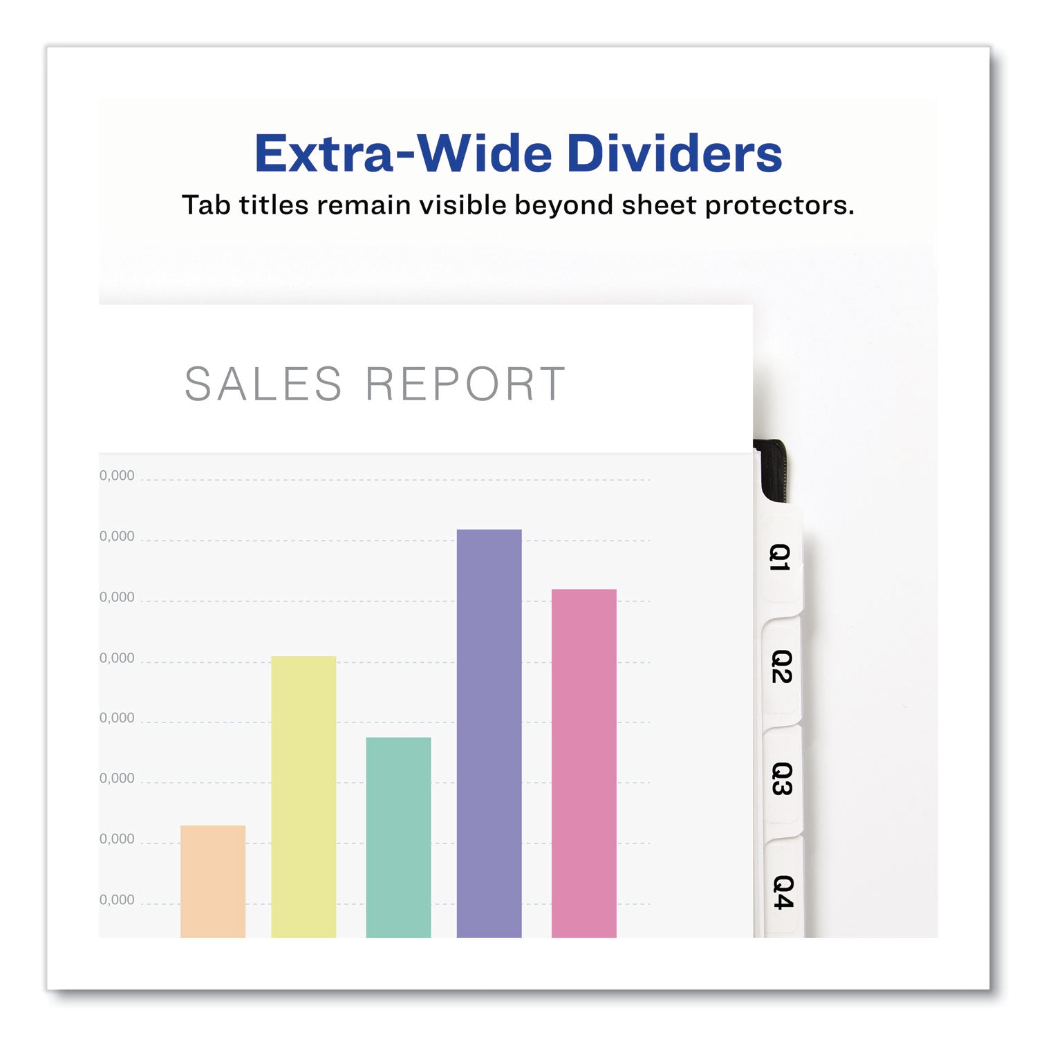 Avery® Print and Apply Index Maker Clear Label Dividers, Extra Wide Tabs, 8-Tab, 11.25 x 9.25, White, 5 Sets