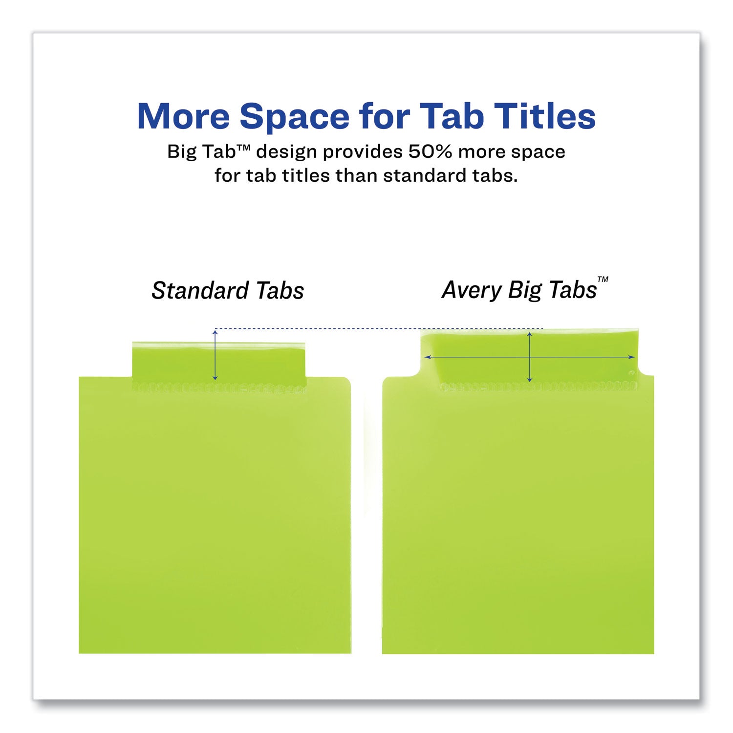 Avery® Insertable Big Tab Plastic 2-Pocket Dividers, 5-Tab, 11.13 x 9.25, Assorted, 1 Set