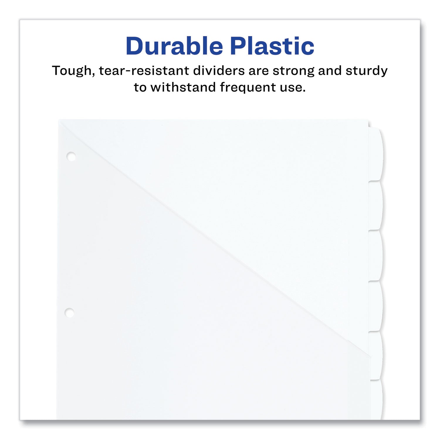 Avery® Write and Erase Durable Plastic Dividers with Straight Pocket, 8-Tab, 11.13 x 9.25, White, 1 Set