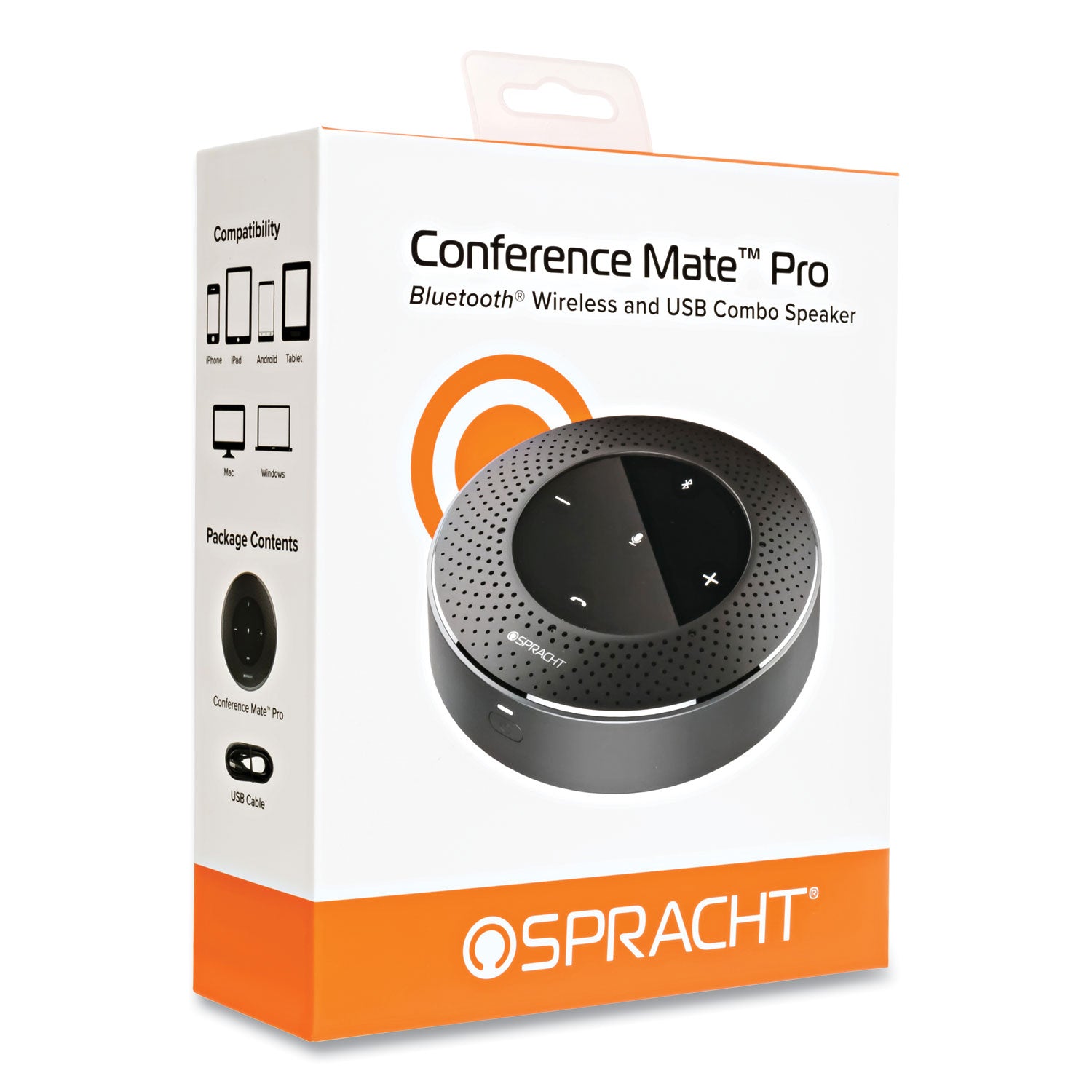 Spracht Conference Mate Pro Bluetooth and USB Wireless Speaker, Black