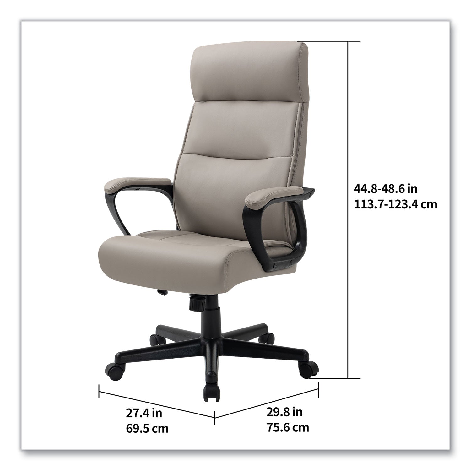 Alera® Alera Oxnam Series High-Back Task Chair, Supports Up to 275 lbs, 17.56" to 21.38" Seat Height, Tan Seat/Back, Black Base