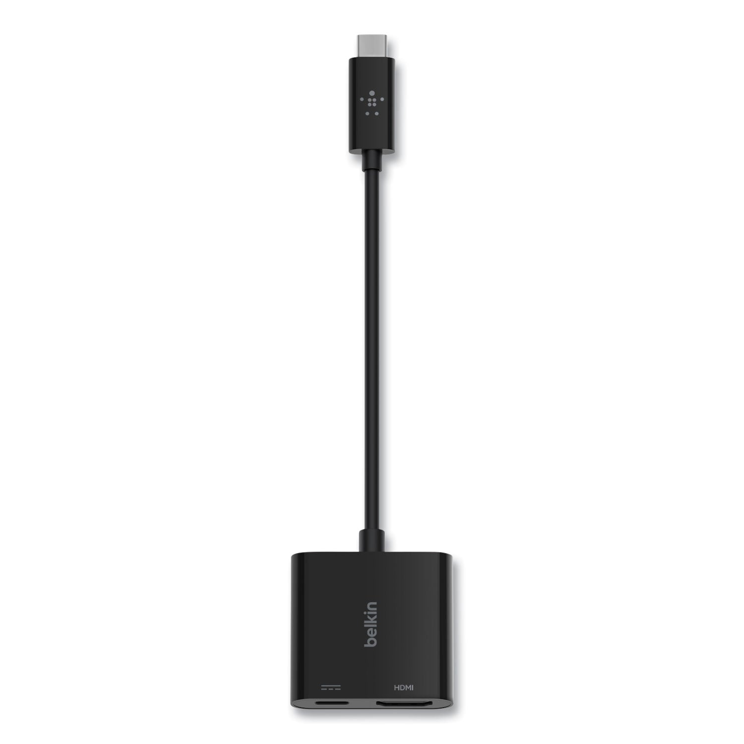 Belkin® USB-C to HDMI + Charge Adapter, HDMI/USB-C(F)/USB-C(M), 2.53", Black