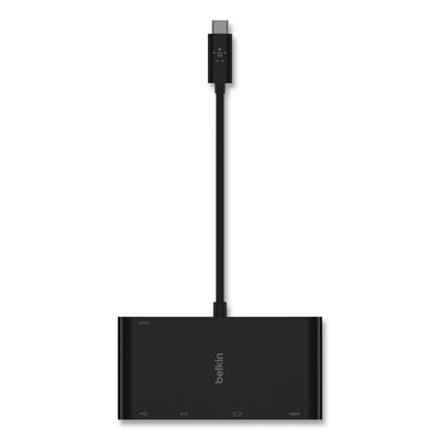 USB-C Multimedia + Charge Adapter, 4K HDMI/USB-A/USB-C/VGA, 4.9 ft, Black Flipcost Flipcost