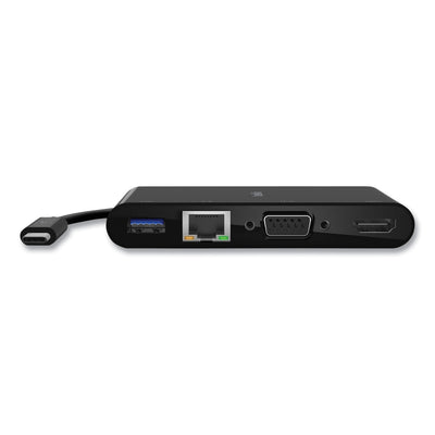 USB-C Multimedia Adapter, HDMI/Ethernet/USB-A/USB-C/VGA, 4.33", Black Flipcost Flipcost
