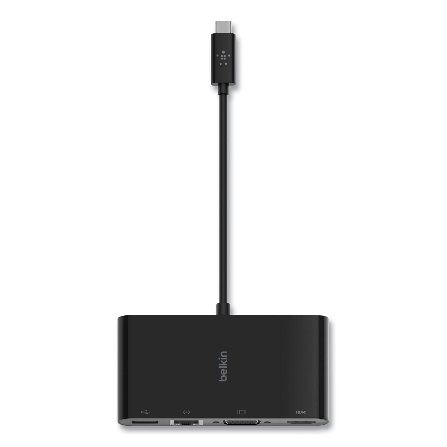 USB-C Multimedia Adapter, HDMI/Ethernet/USB-A/USB-C/VGA, 4.33", Black