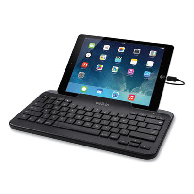 Wired Tablet Keyboard with Stand for iPad with Lightning Connector, Black Flipcost Flipcost