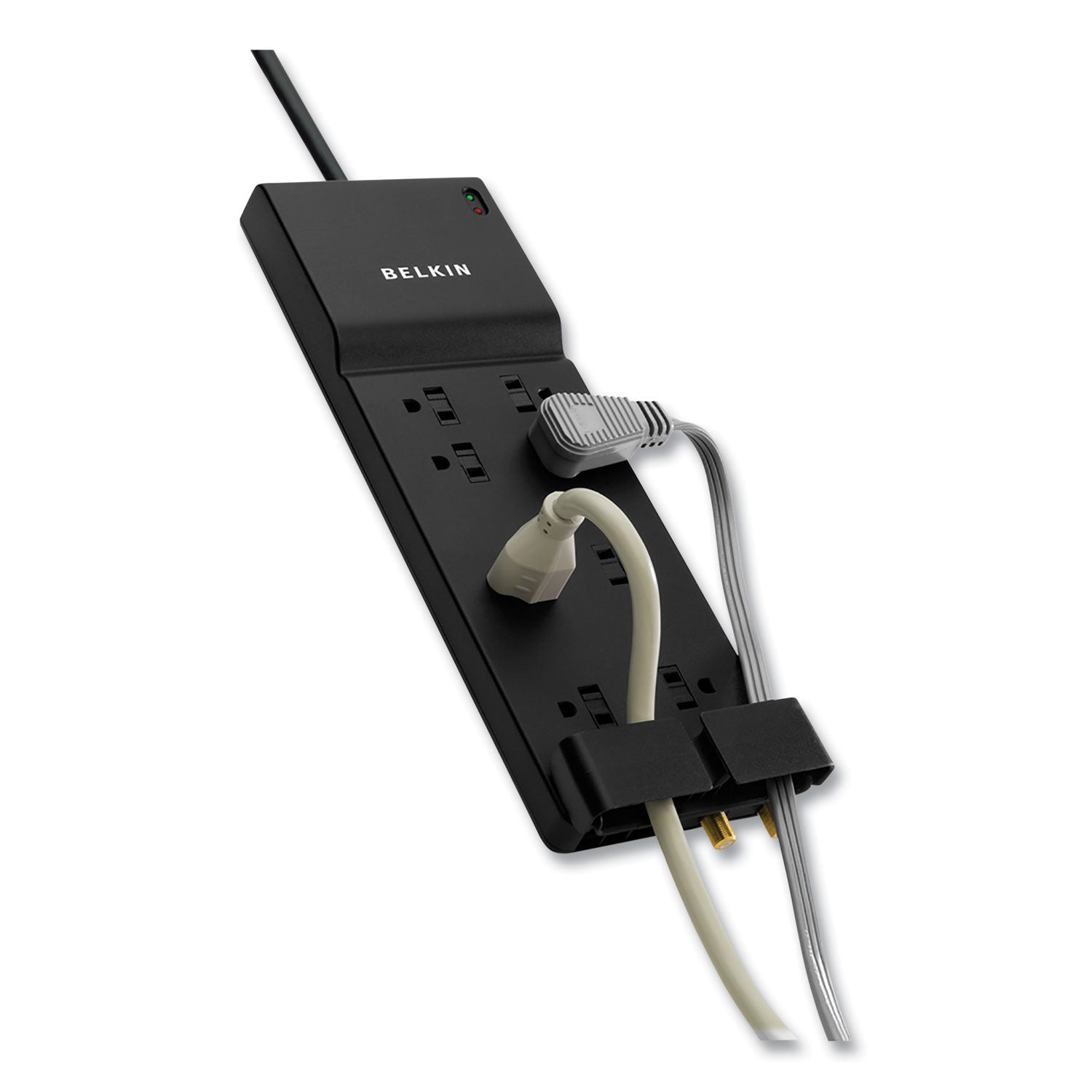 Belkin® Home/Office Surge Protector, 8 AC Outlets, 12 ft Cord, 3,390 J, Dark Gray