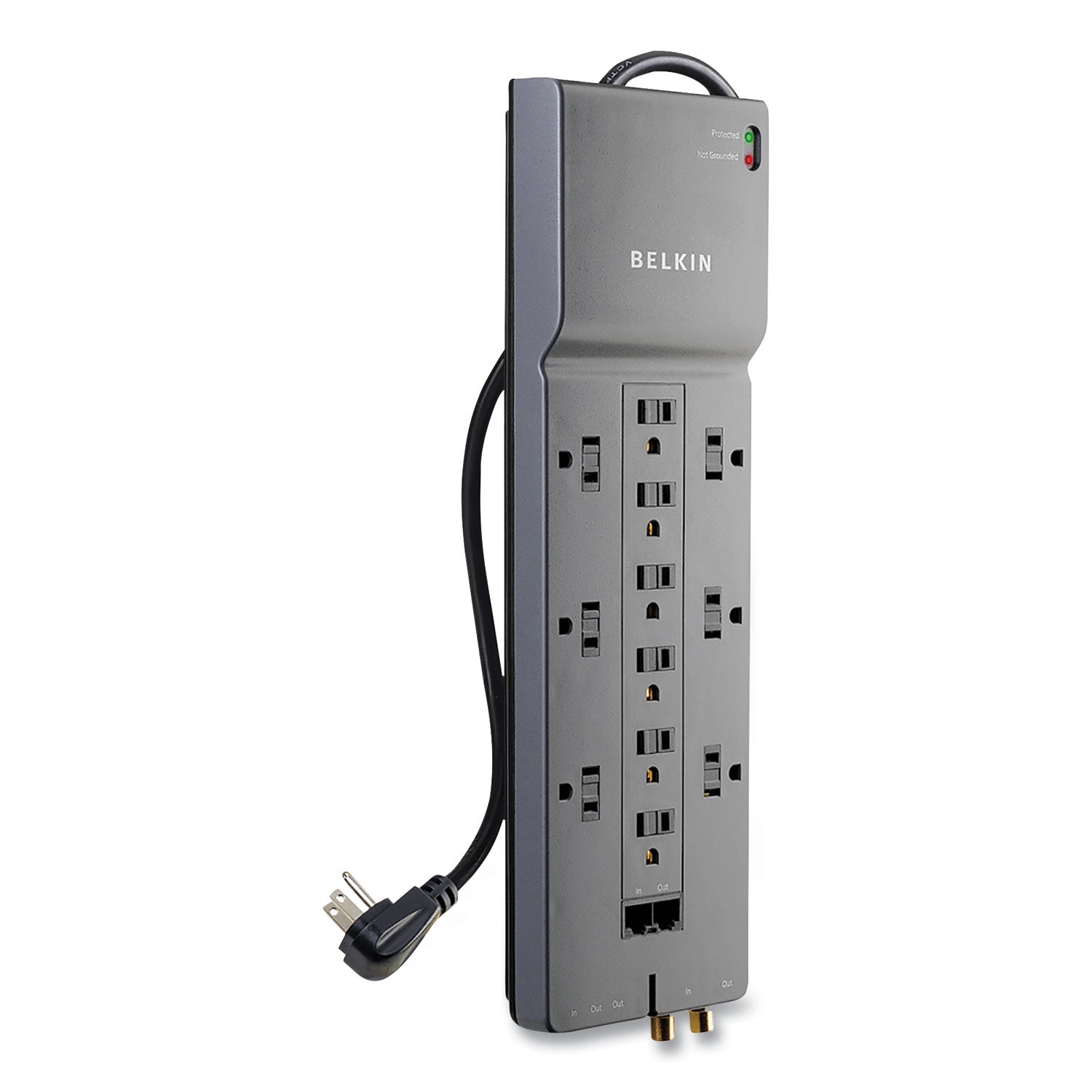 Belkin® Professional Series SurgeMaster Surge Protector, 12 AC Outlets, 10 ft Cord, 3,996 J, Dark Gray