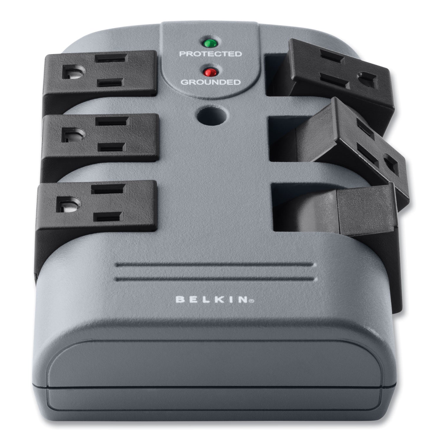 Belkin® Pivot Plug Surge Protector, 6 AC Outlets, 1,080 J, Gray