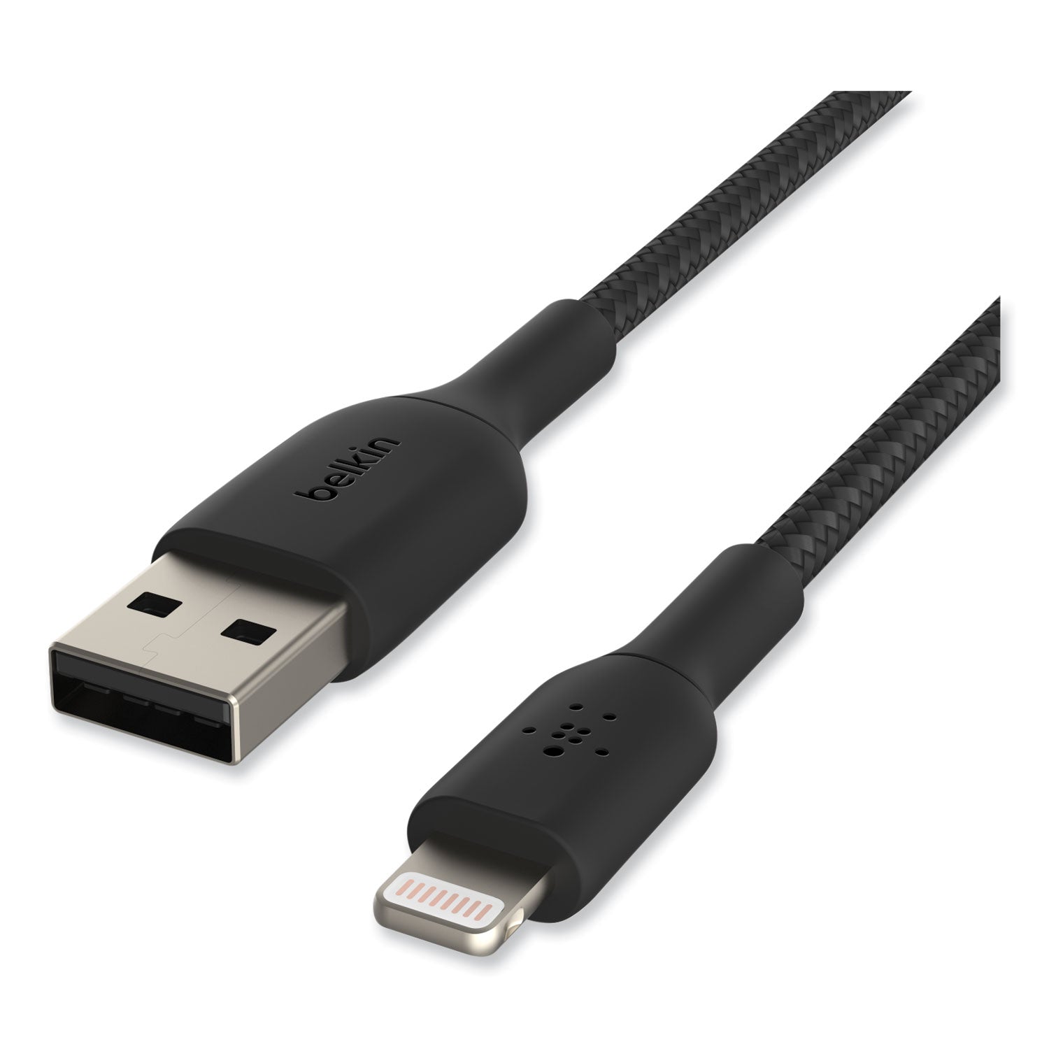 Belkin® BOOST CHARGE Braided Apple Lightning to USB-A ChargeSync Cable, 6.6 ft, Black