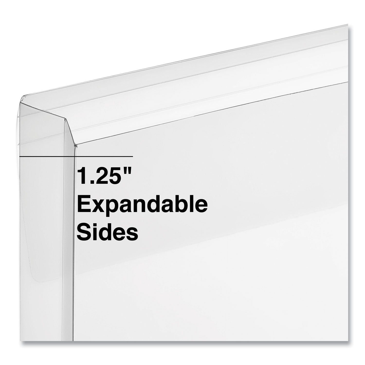 Universal® Top Opening Poly Envelopes, 1.25" Expansion, Letter Size, Clear, 10/Pack