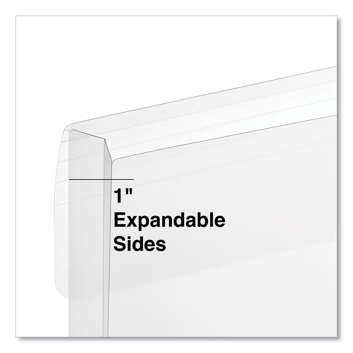 Universal® Side Opening Poly Envelopes, 1" Expansion, Letter Size, Clear, 10/Pack