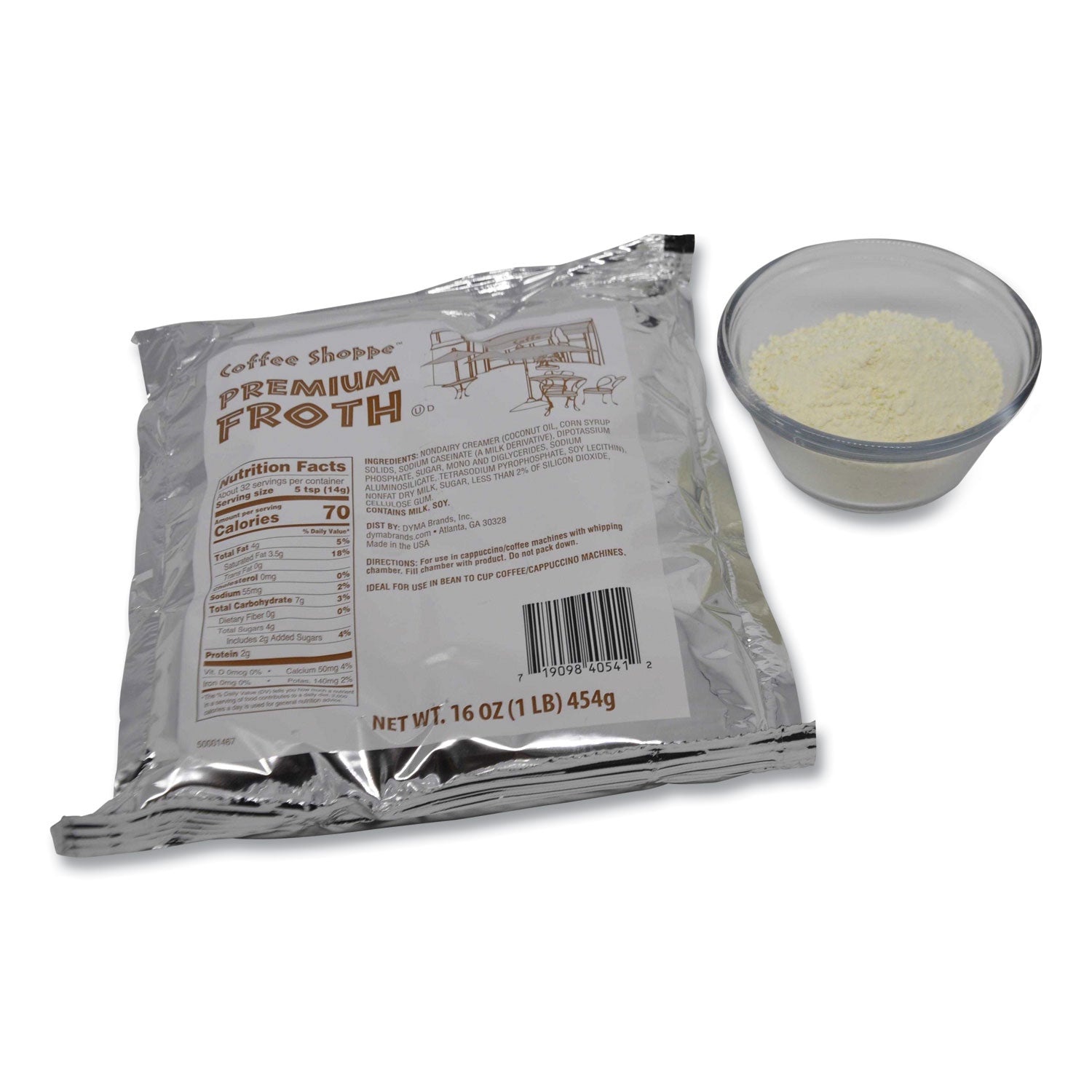 Coffee Shoppe™ Premium Froth Topping, 1 lb Bag, 12/Carton