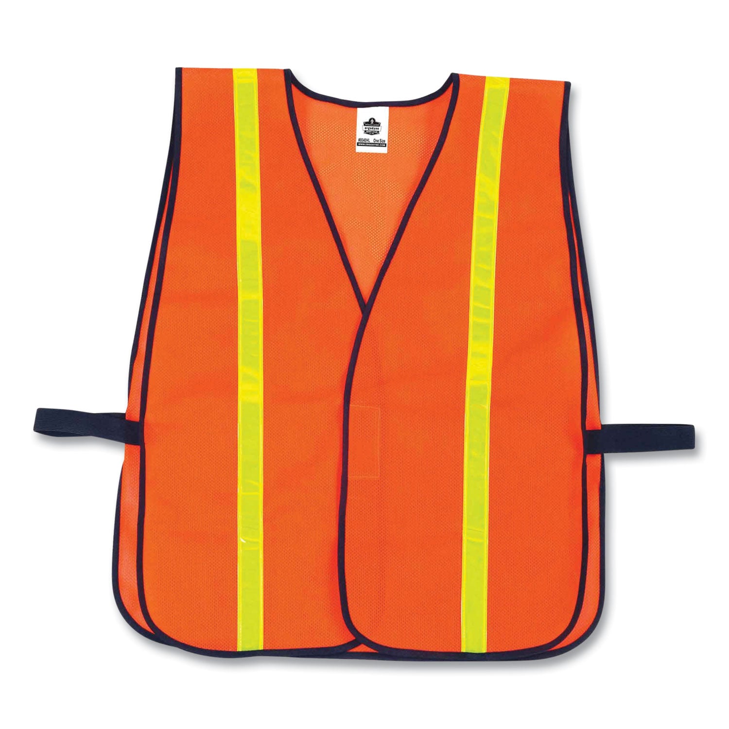 ergodyne® 8040HL Non-Certified Hi-Gloss Vest, Polyester, One Size Fits Most, Orange