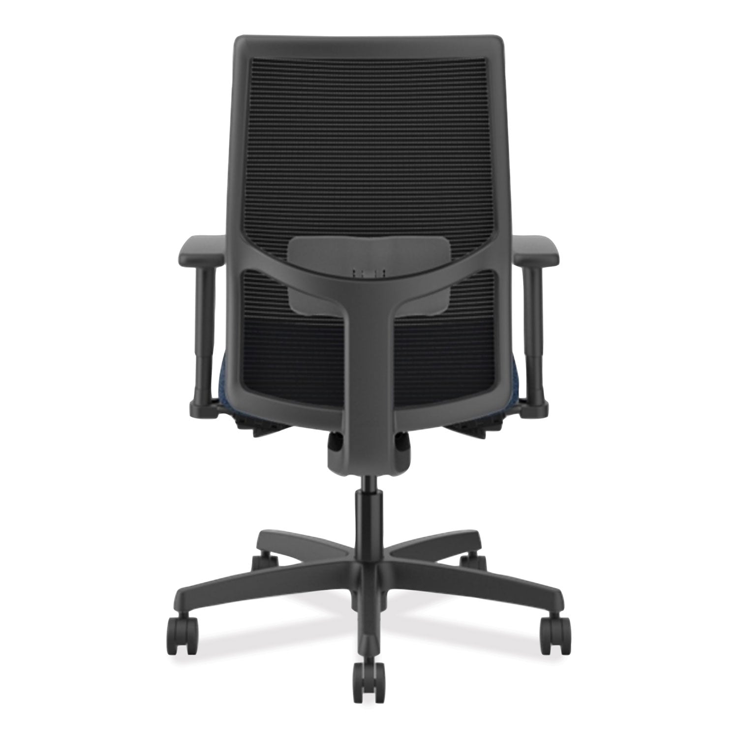 HON® Ignition 2.0 4-Way Stretch Mid-Black Mesh Task Chair, Supports Up to 300 lb, 17" to 21" Seat Height, Navy/Black