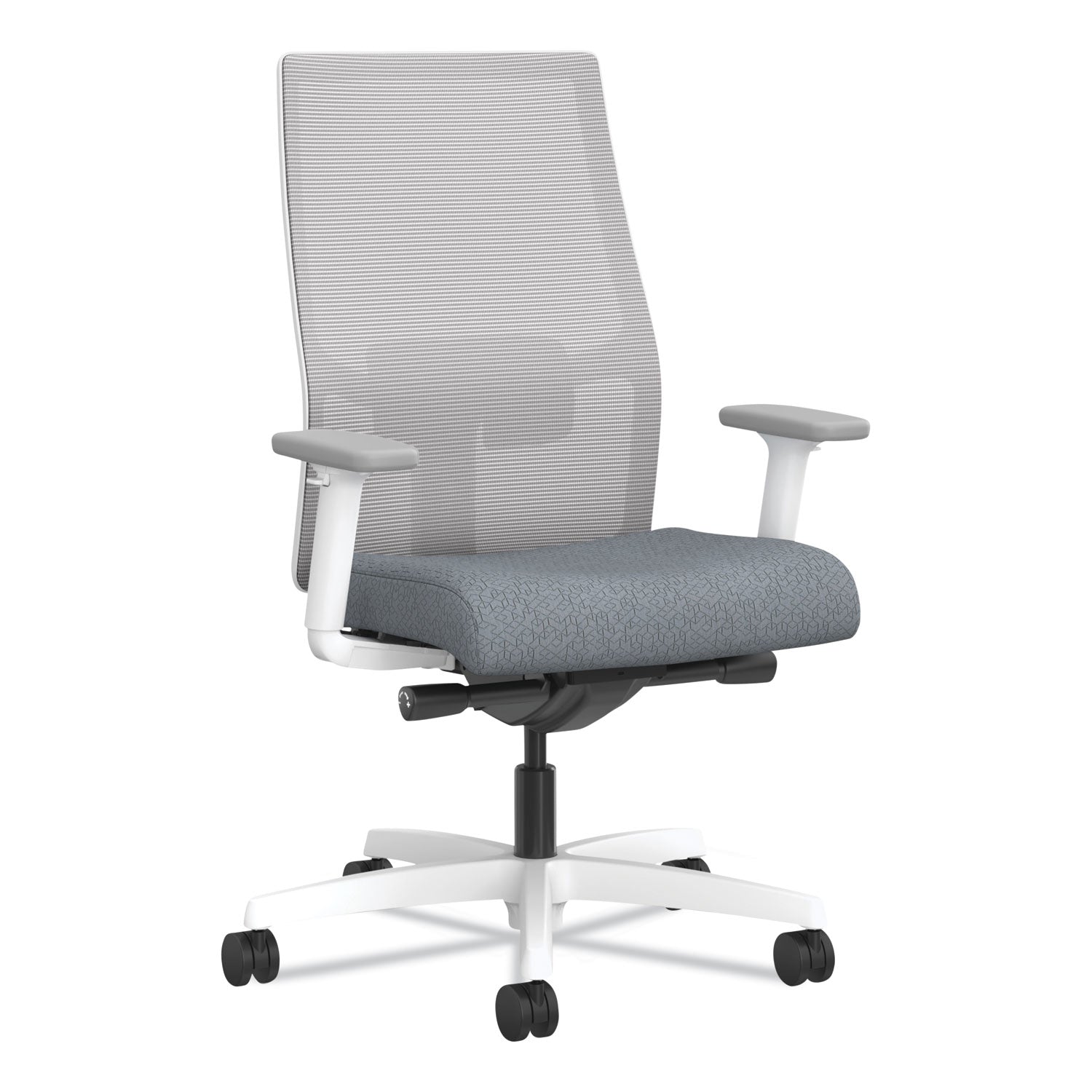 Ignition 2.0 4-Way Stretch Mid-Back Mesh Task Chair, Supports 300 lb, 17" to 20" Seat Height, Basalt/Fog/White