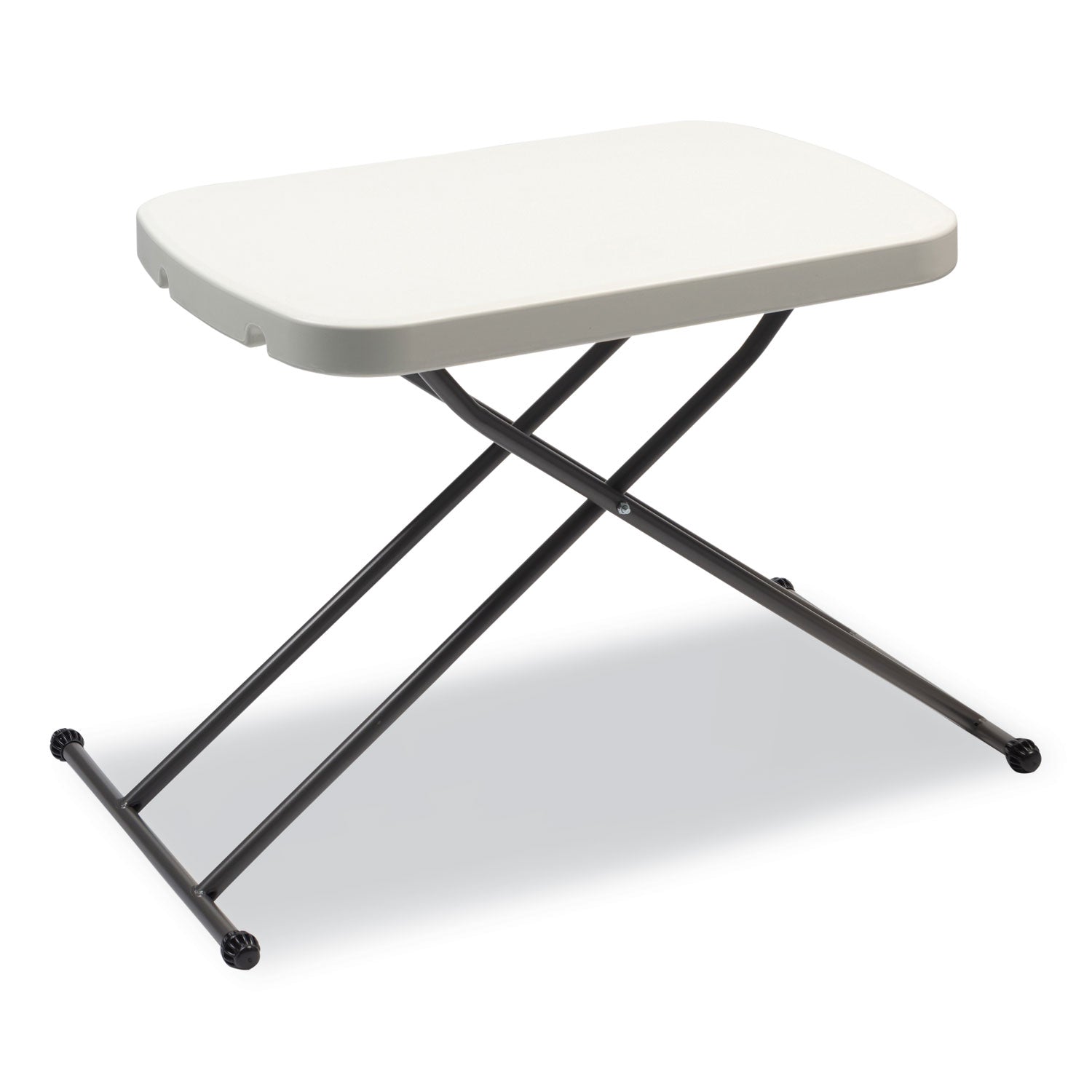 Alera® Height-Adjustable Personal Folding Table, Rectangular, 25.6" x 17.7" x 19" to 28", White Top, Dark Gray Legs