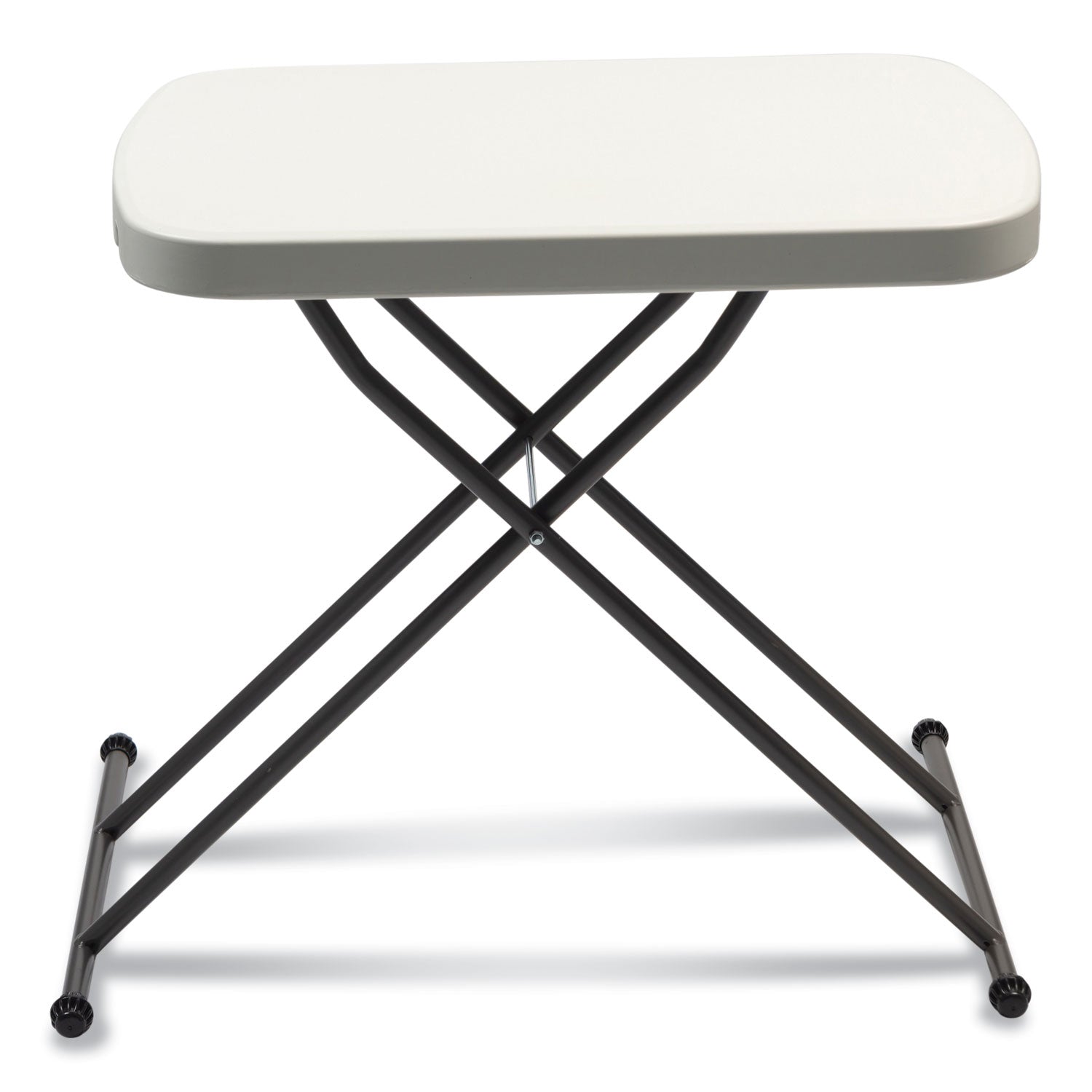 Alera® Height-Adjustable Personal Folding Table, Rectangular, 25.6" x 17.7" x 19" to 28", White Top, Dark Gray Legs